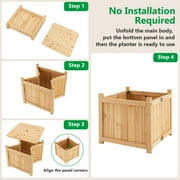 Costway 15 Wooden Planter Box Elevated Outdoor Folding Planter with Removable Bottom