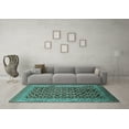 thumbnail image 3 of Ahgly Company Indoor Rectangle Oriental Turquoise Blue Industrial Area Rugs, 2' x 5', 3 of 4