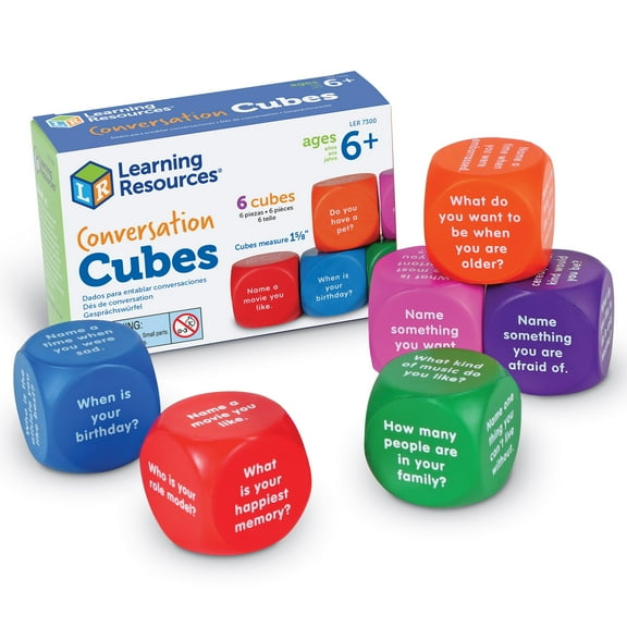 Learning Resources Conversation Cubes, Social Dice, Ages 6 
