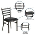 thumbnail image 2 of HERCULES Series Clear Coated Ladder Back Metal Restaurant Chair - Black Vinyl Seat, 2 of 9