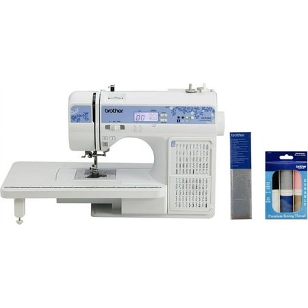 Brother CS7205 Computerized Sewing Machine with Wide Table, and SASEW6 6-Piece Premium Sewing Thread Pack, SA520 Water Soluble Stabilizer
