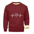 thumbnail image 2 of Hicidod Mens Sweatshirts Sherpa Lined Thicken Winter Warm Pullover Tops Crew Neck Long Sleeve Fashion Printed Casual Sweatshirts, 2 of 3