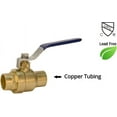 thumbnail image 3 of 1/2" Sweat Solder C X C Brass Full Port Water Stop Shut Off Ball Valve,Heavy Duty Lead Free,for Copper Tubing,Quarter Turn (1-Pack), 3 of 6