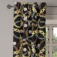 thumbnail image 3 of Ambesonne Retro Grommet Curtain, Nostalgia Fashion Pattern Art, 50"x96", Black Mustard and Mauve, 3 of 5