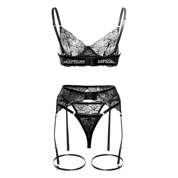 Ladies Sexy Purple Sexy Underwear French Lace Lace Hollowed Out Bra Thong  Four Sets Corset Lingerie plus Size Lingerie for Women 4x-5x Party Seamless  Tops for Women Pack Valentines Day Lingerie for -