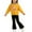 Yellow, variant on SGFCWSX Girls 2-Piece Outfit, Bow Print Sweatshirt and Flared Pants, Kids Trendy Daily Casual Clothing Set Yellow Size 6-7 Years