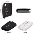 thumbnail image 4 of 2 Pieces Car Key Case VW Golf 7 Silicone Protective Shell for Car Key 3 Buttons Car Accessory, Black+White，JUN, 4 of 7