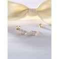 thumbnail image 2 of 10k Yellow Gold 1/5Ct TDW Princess-Cut Diamond Solitaire Stud Earrings, 2 of 6