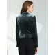 thumbnail image 4 of INSPIRE CHIC Chaqueta De Traje De Oficina De Negocios Con Solapa Y 1 Botón De Terciopelo Para Mujer gris azul M, 4 of 5