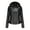 Black, variant on Lovskoo 2024 Women's Leather Jacket Long Sleeve Slim Fitting Zipper Detachable Hood Motorcycle Coat Black
