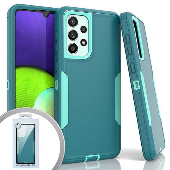 Slim Dual Layer Case for Samsung Galaxy A33 5G (Rugged Protection Shockproof Cover) - Teal Mint Blue