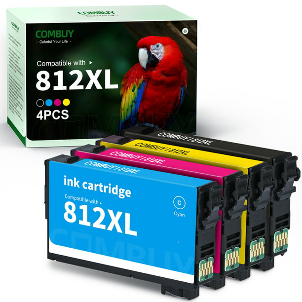 812 Xl Ink Cartridge For Epson 812xl T812 Ink For Workforce Pro Wf 7820 Wf 7840 Printer 4 Pack 7677