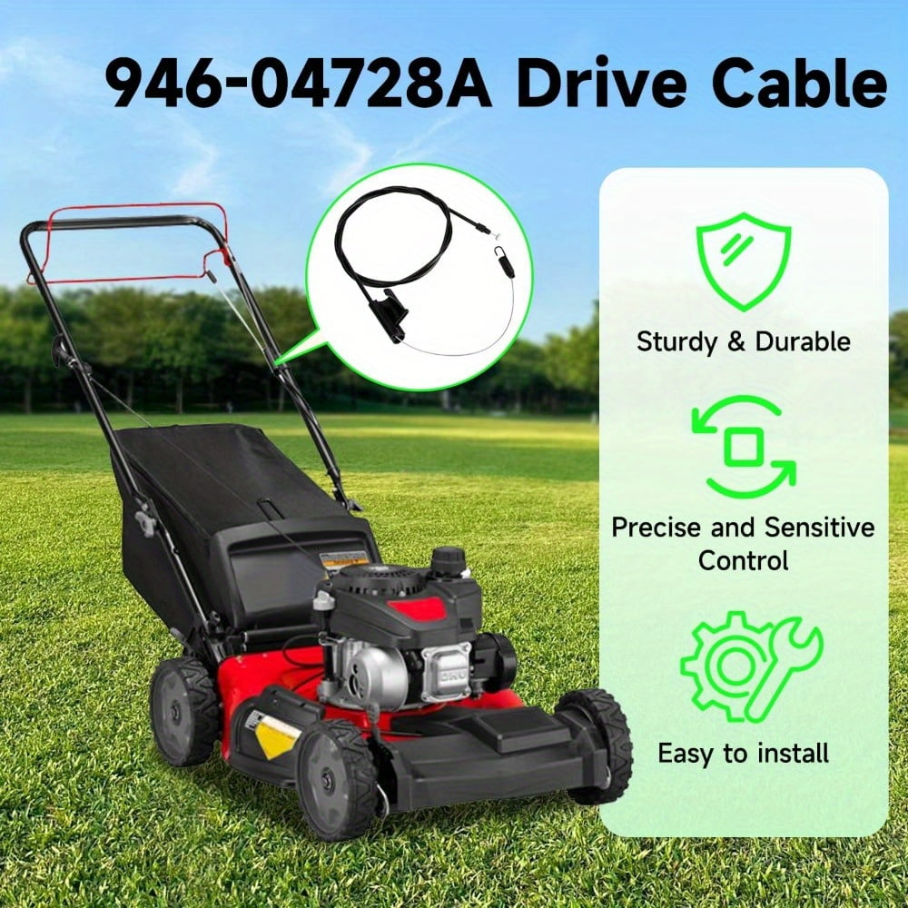 946-04728A Drive Cable Fit for Troy-Bilt TB200 TB210 Craftsman M210 MTD Self Propelled Lawn Mower 746-04728 Single Speed Control Cable Replacement for Rotary 15102 Lawnmower Components
