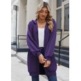 thumbnail image 4 of Zeagoo Women's Zip Up Hoodies Long Sleeve Long Tunic Sweatshirts Oversized Fleece Casual Fall Jacket Coat with Pocket, 4 of 6