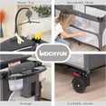thumbnail image 5 of Bedside Bassinet, 5 in 1 Baby Bassinet Bedside Sleeper, Pack and Play with Diaper Changer/Mattress/Music, Bedside Crib with Storage, Baby Crib from Newborn to Toddler(Grey), 5 of 7