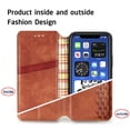 thumbnail image 6 of Dteck Case for Apple iPhone 13 Pro Max 6.7-inch,Luxury Leather Card Holder Wallet Hybrid Rubber Flip Magnetic Case Kickstand Protective Phone Cover,Brown, 6 of 7