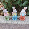 thumbnail image 3 of MXTPOV Ceramic Rabbit Ornaments Set of 3, Cute Easter Bunny Statue for Table Decor, Exquisite Easter Decorations, Home Decor, 3 of 4
