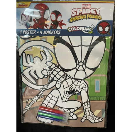 Spidey & His Amazing Friends Coloring Poster W/4 Markers