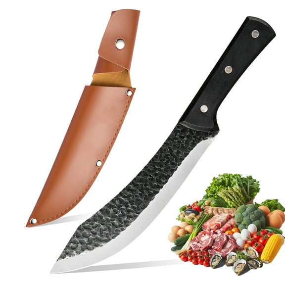 Welan 7.87 inch Boning Knife, Butcher Knife, High Carbon Stainless Steel, Meat Cleaver Knife for Camping Outdoor, BBQ and Kitchen