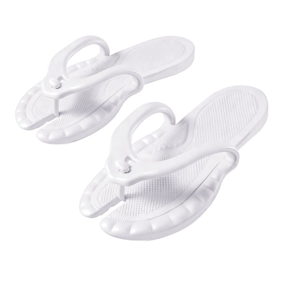 HTHLVMD Waterproof Flip Flops for Women, Foldable Travel Shower Shoes With Holes,Dry Quickly Non Slip Bath Slippers,Portable Hotel Lightweight Sandals for Spa Nail Salon Beach Pool Gym, White 10.5-11