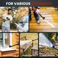 thumbnail image 3 of NEXPOW 1000PSI Cordless Pressure Washer, 2.4GPM Portable Power Washer with 6-in-1 Adjustable Nozzle, Power Cleaner with 32.8ft Hose for Cars/Patios, 3 of 7