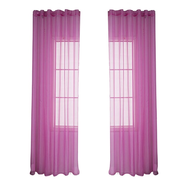 LCXmlly Rideau Occultant 2 Pcs Finition Soignée Gaze de Fenêtre Facile à Installer Grand Application Polyester Fin Décor de Fenêtre 1658