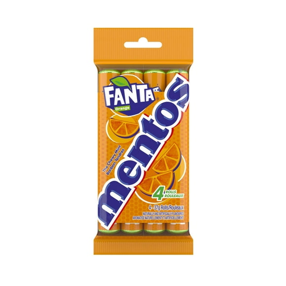 Mentos Chew Mint - Fanta Orange flavour, Mentos Fanta Orange, 4 pack
