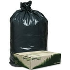 Earthsense Commercial Low Density Recycled Can Liners, Black, 33 gal, 80 count