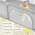 thumbnail image 6 of Gymax Baby Playpen Extra-Large Safety Baby Fence w/ Ocean Balls & Rings Light Grey, 6 of 10