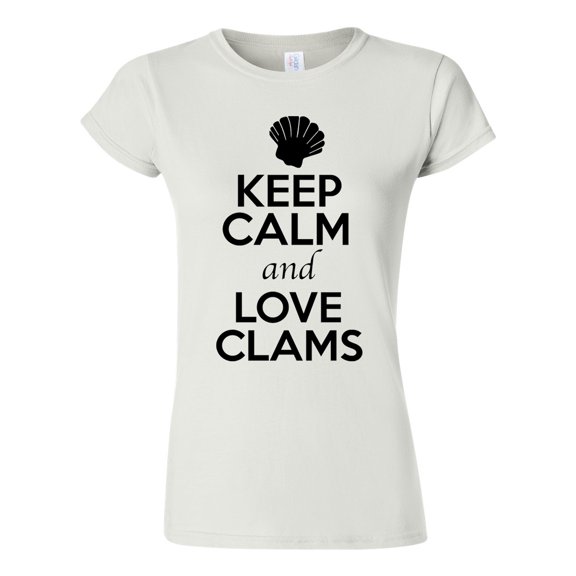Junior Keep Calm And Love Clams Shell Animal Lover T-Shirt Tee