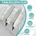 thumbnail image 3 of LAMIRO 4Pcs Table Cloth Holder Clips,Stainless Steel Table Cloth Clips,Minimalist Style Tablecloth Clips,Silver, 3 of 7