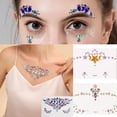 thumbnail image 3 of Pegatinas de tatuajes faciales con taladro brillante, para decoración de pegatina 3D Festival, Fiesta, Carnaval, escenario, actuación, maquillaje, clavícula facial, 3 of 4