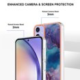 thumbnail image 3 of Designed for Samsung Galaxy A15 Marble Case, Ultra Thin Girls Women Plating Marble Designed Flexible Soft TPU IMD Marble Protective Case Cover for Samsung Galaxy A15 - Purple, 3 of 6