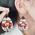 thumbnail image 3 of Christmas Wooden Printed Drop Earrings for Unique Holiday Style, 3 of 5