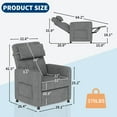 thumbnail image 2 of Power Recliner Chair with USB Port - Electric Adjustable Recliner Sofa, Overstuffed Ergonomic Design, Tall Back, 2 Side Pockets, for Living Room, Home Theater, 2 of 7