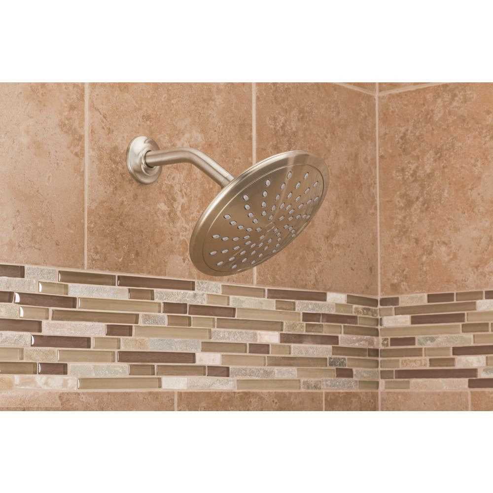 Moen Brushed Nickel One-Function 8" Diameter Spray Head Eco-Performance Rain shower