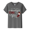 thumbnail image 4 of Lroveb Christmas Shirts for Women Plus Size It's The Most Wonderful Time Of Year Letter Print Crew Neck Short Sleeve T Shirt Top Graphic T Shirts, 4 of 5
