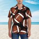 thumbnail image 2 of Balery Brown Football On Black Camisas hawaianas de manga corta para hombre, camisas playeras de corte holgado, camisas de vacaciones con botones,3X-Large, 2 of 7