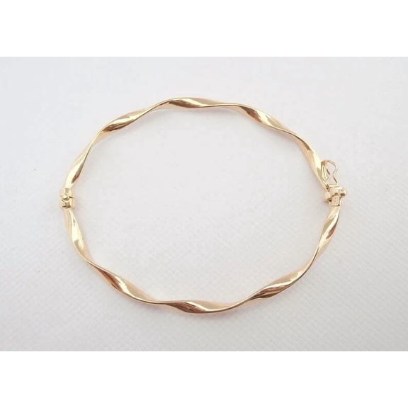 Lakshya Jewel LLC Estate Women's 14K Yellow Gold Finish Bangle 7" Bracelet For Anniversary