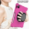 thumbnail image 5 of Durable Silicone Case for Apple iPad Air 10.9" (4th Generation) and iPad Pro 11-Inch Tablet - Drop Proof Shockproof Protective Stand Cover with Hand Holder / Adjustable Shoulder Strap (Rose), 5 of 6