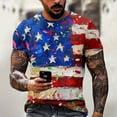 thumbnail image 4 of Yiaimeir ‌Independence Day Print Casual Round Neck T-Shirt Men's Short Sleeved‌, 4 of 4