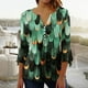 thumbnail image 1 of Puntoco 2024, tops de verano a la moda para mujer, blusas sexis con estampado de pliegues regulares para mujer, blusas con botones y cuello en V con mangas 3/4, 1 of 5