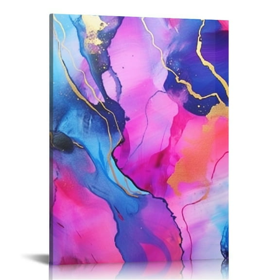 ARISTURING Pink and Purple Wall Art Abstract Wall Decor Colorful Marble Texture Canvas Prints Artwork Watercolor Fantasy Pictures Minimalist Paintings Modern Dining Room Office Home Decorations