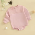thumbnail image 2 of RMGVDSD Baby Girls Long Sleeve Sweatshirt Romper Bubble Onesie Bodysuit Solid Color Zip Up Romper Soft Onesie Fall Baby Girl Clothes Outfit Dailywear Comfort Sport Wear 0-3 Months, 2 of 9