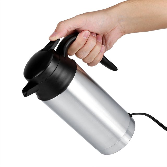 Car Electric Kettle,12V 750ml Stainless Steel Electric Kettle,Car Heating Cup Coffee Mug Travel Mug,Water Milk Heating Kettle for Camping