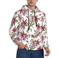 thumbnail image 2 of Uemuo Lilies Flowers Pattern Men's Hoodie - Casual Pullover Hoodie with Kangaroo Pocket, Stylish Hooded Sweatshirt for Everyday Wear-3X-Large, 2 of 7