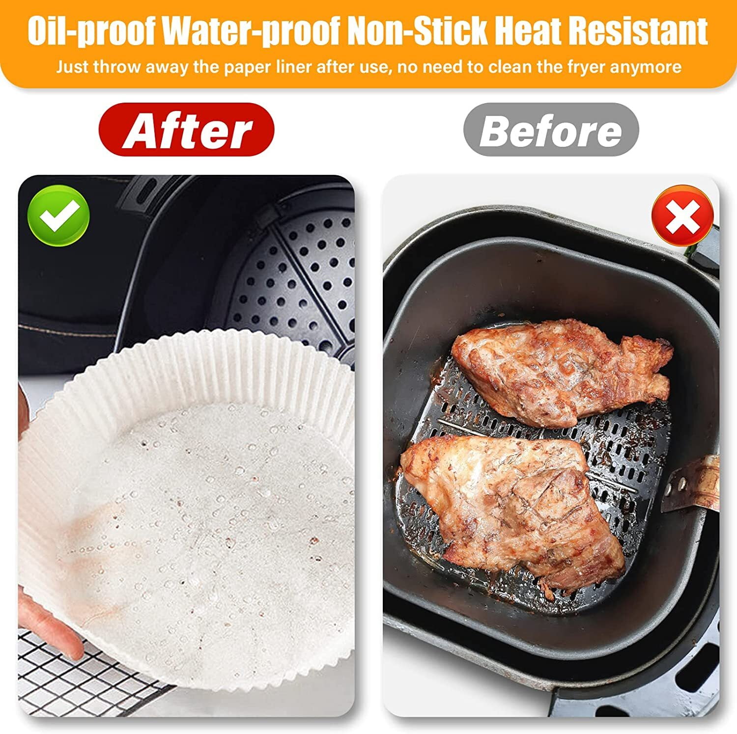 Kitcheniva Disposable Non Stick Air Fryer Liners, 100 pCs - Kroger