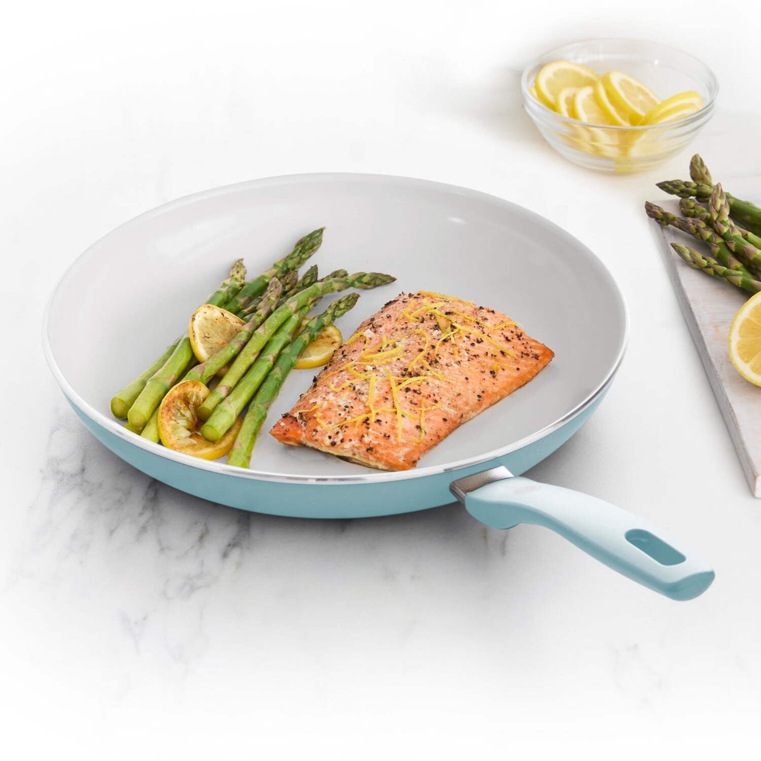 GreenPan Dover 12” Frying Pan Skillet, Non-Toxic Ceramic Nonstick, Blue Haze