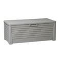 thumbnail image 1 of Open Box Toomax Florida Deck Storage Box Bench for Furniture, 145 Gallon (Grey), 1 of 12