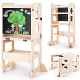 thumbnail image 1 of Taburete Woodure 4 en 1 para cocina infantil plegable con pizarra, 1 of 7